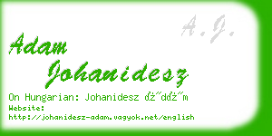 adam johanidesz business card